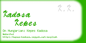 kadosa kepes business card